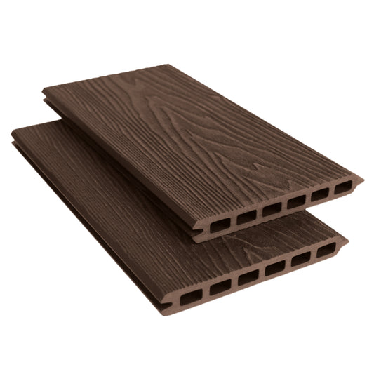 Composite Fencing Panel Kit in Brown β classic wood-look composite fence panels.