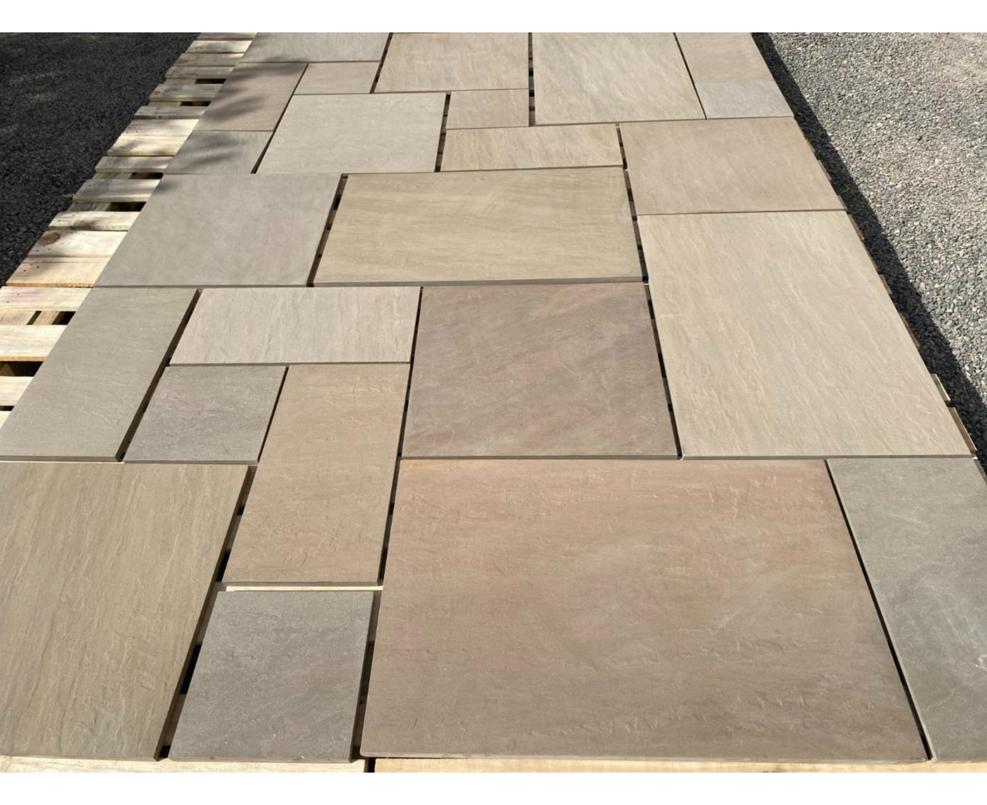 Textured Green Patio Slabs in the UK – durable stone with a traditional heritage look
