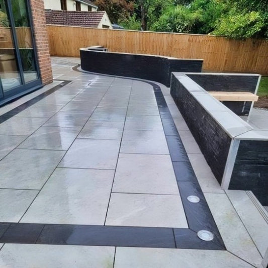 Midnight Grey Border Planks – sleek porcelain edging for modern paving designs