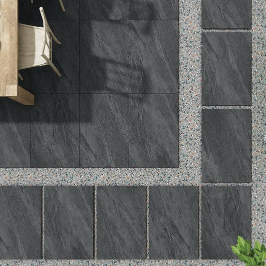 Midnight Grey Paving Slabs – deep, contemporary porcelain tiles ideal for bold garden designs.