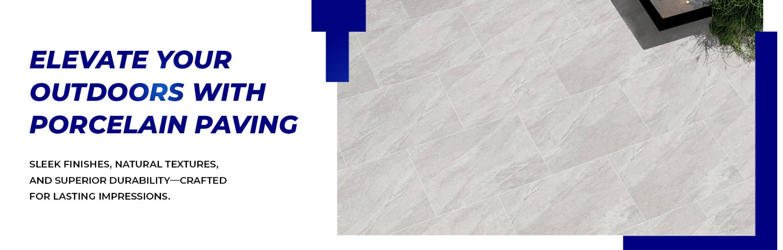 Frost-resistant porcelain pavers in soft neutral tones for patios