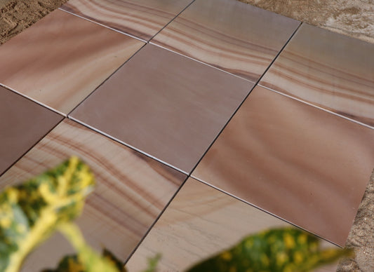 Rippon Indian sand stone slabs – warm-toned flagstones for garden and driveway use