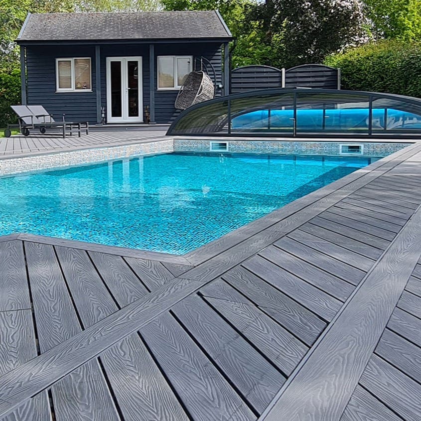 Urban-style Grey Deckboard β ideal for minimalist and city terrace settings
