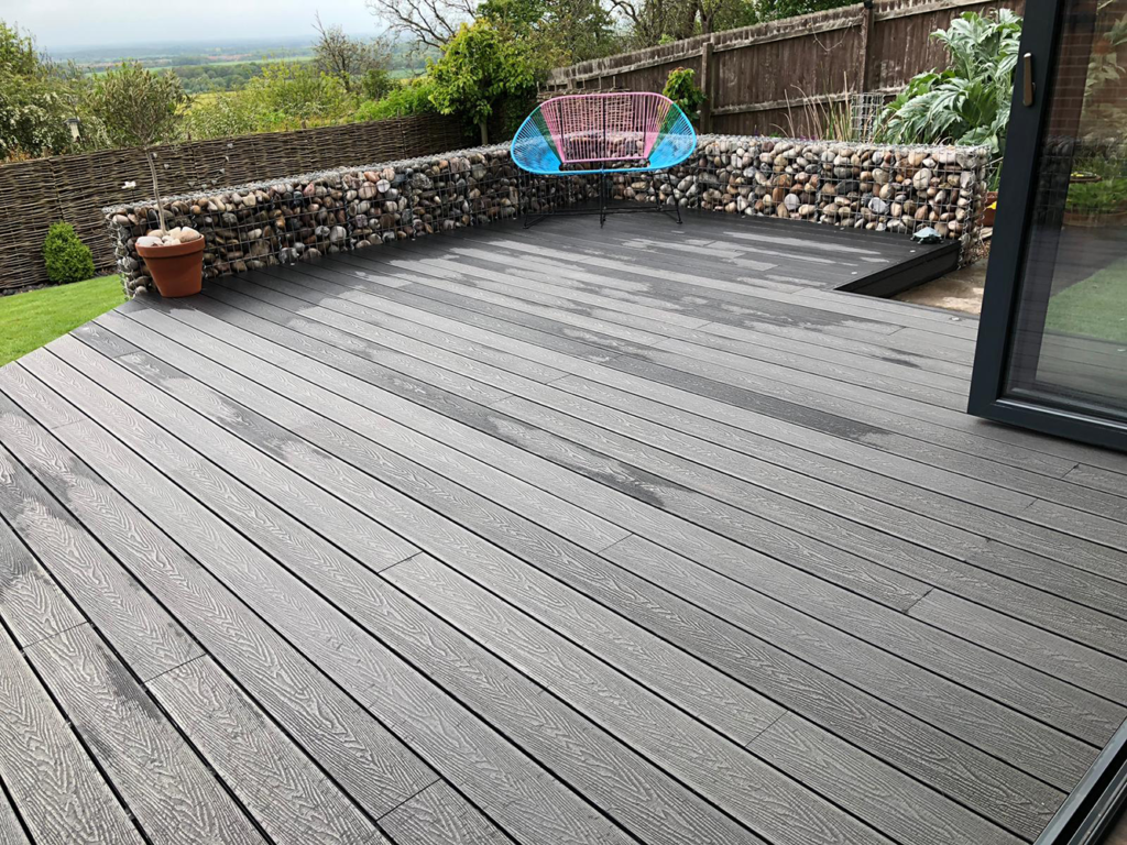 Durable Grey Composite Decking Board β engineered for strength, style, and longevity