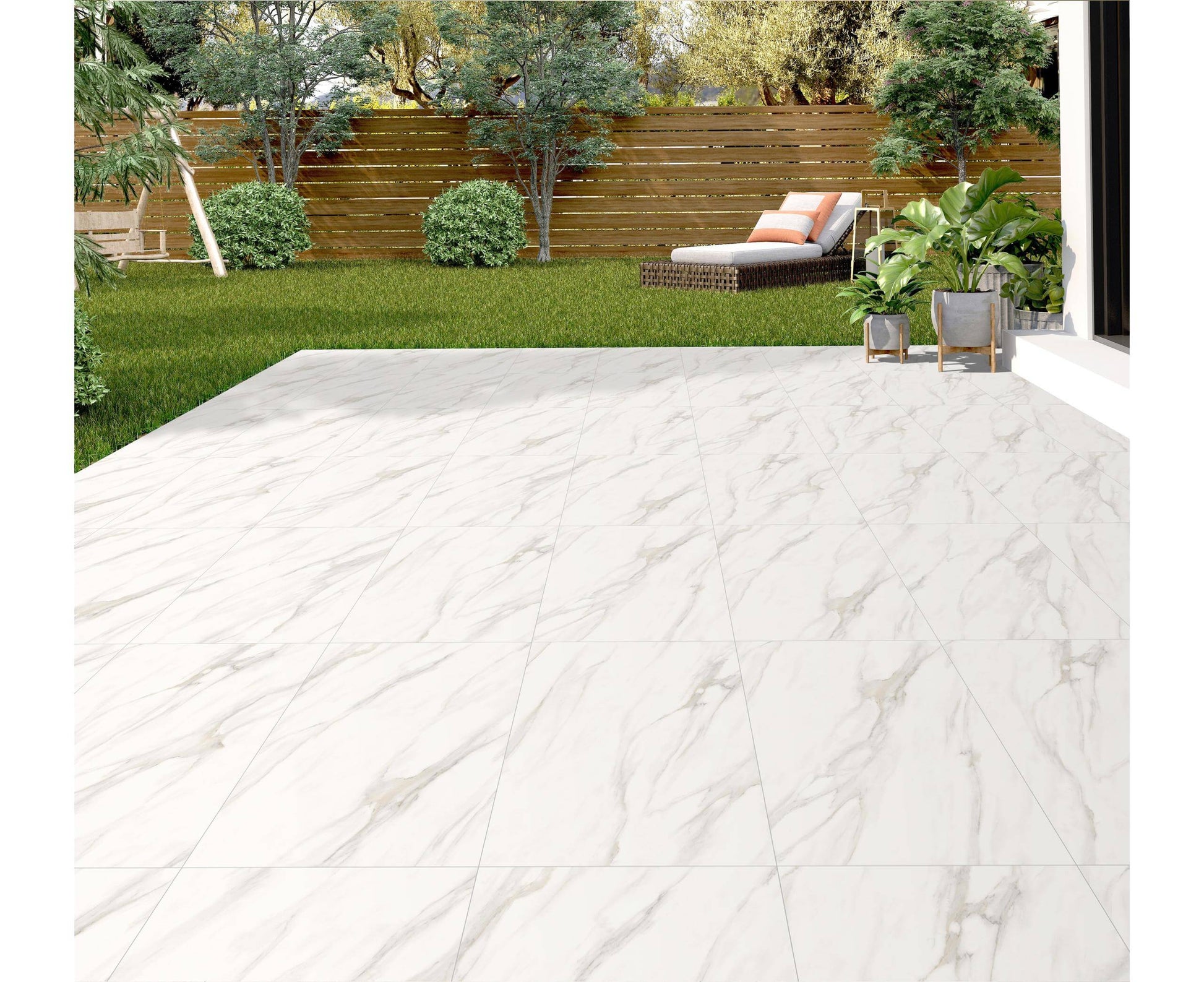 Elegant Carrara Marble Paver Slabs – durable and decorative stone perfect for modern landscapes