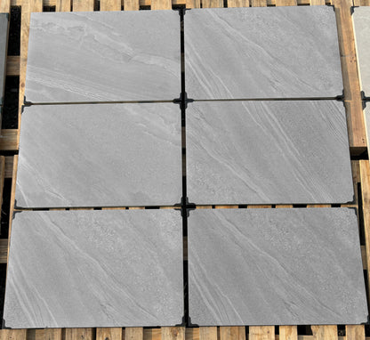 Graphite Grey Paving Slabs – bold, deep-grey porcelain with a sleek, urban look