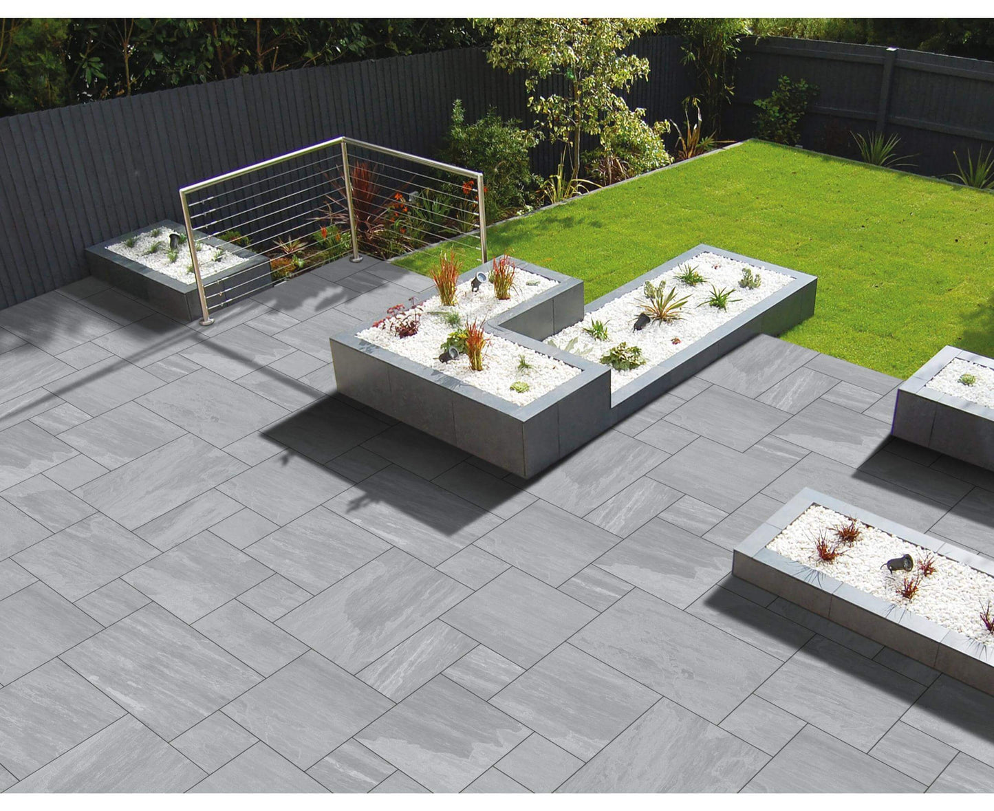Kandla Grey Patio Slab – classic riven sandstone with subtle grey tones for timeless outdoor spaces