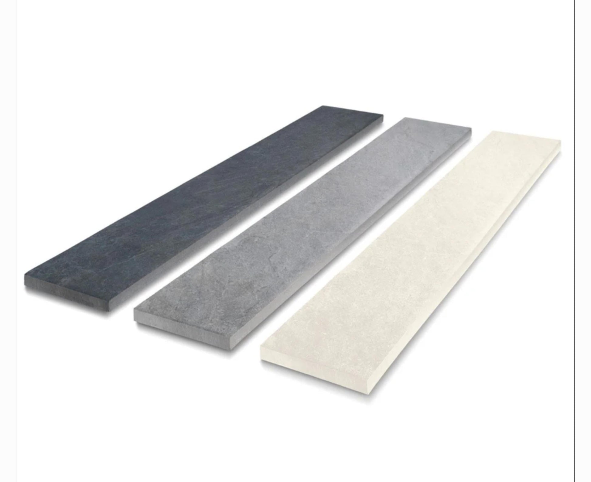 Midnight Grey Porcelain Plank Borders – slip-resistant and weatherproof edging solution.