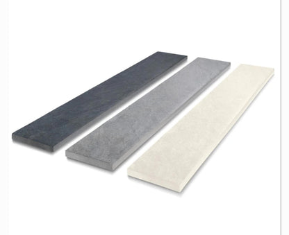 Midnight Grey Porcelain Plank Borders – slip-resistant and weatherproof edging solution.