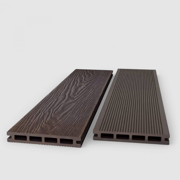 Textured Brown artificial lumber – stylish and slip-resistant surface for patio decking